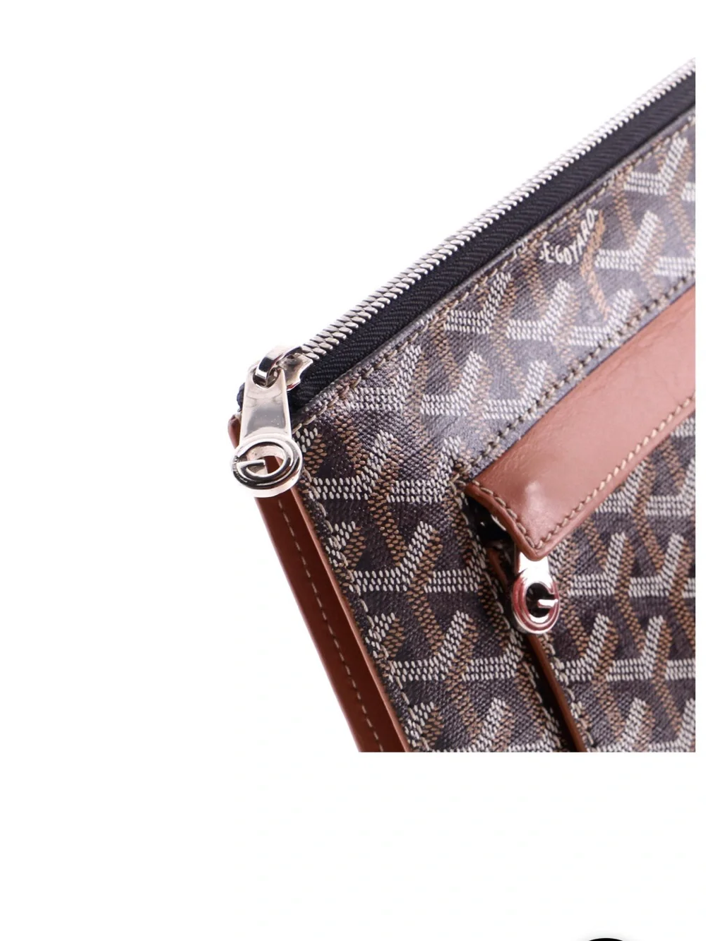 Goyard Sorbonne Monogram Document Pouch with Tan Trim